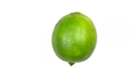 Fresh Green Lime Rotating On White Background Stock Footage 323356100