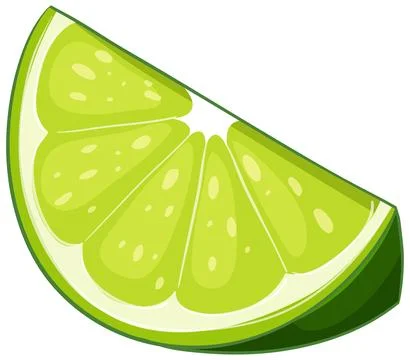 Fresh Green Lime Wedge Vector Illustration Isolated on White Background Stock Illustration