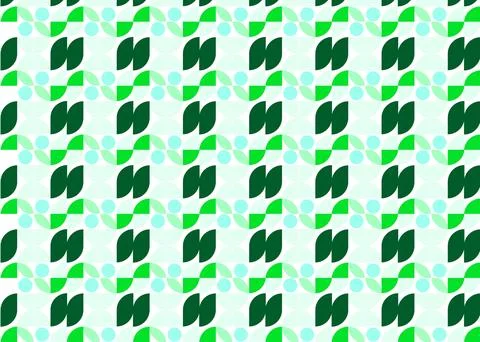 Fresh Green Minimalist Interlocking Shape Background Pattern Stock Illustration