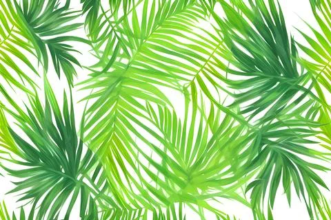 Fresh green palm leaf pattern background Stock Illustration