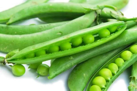 Fresh green pea pod Stock Photos