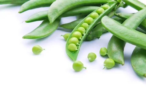 Fresh green pea pod Stock Photos