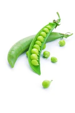 Fresh green pea pod Stock Photos