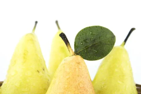Fresh Green Pears Stock Photos