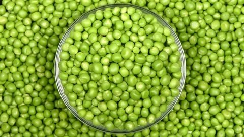 Fresh green peas. Loop motion. Top view. Rotation 360. Stock Footage 160819601