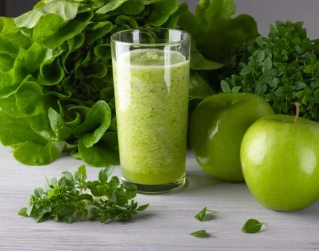 Fresh green smoothie Stock Photos