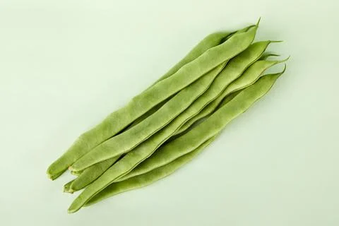 Fresh Green String Beans Vegetables On White Stock Photos