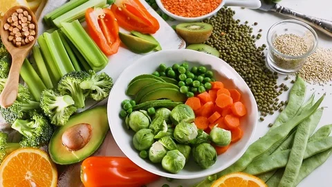 Fresh green vegetables Stock Footage 105149610