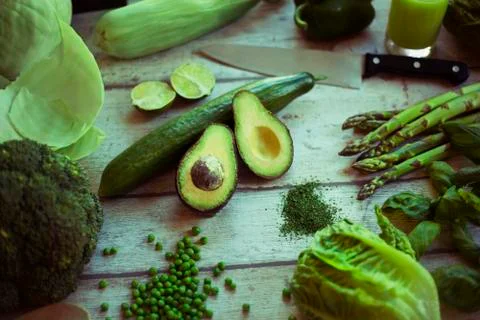 Fresh green vegetables Stock Photos