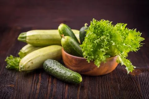 Fresh green vegetables Stock Photos