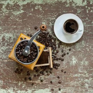 Fresh grinded coffee Stock Photos