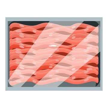 Fresh ground beef lying in plastic container in supermarket Stock Illustration