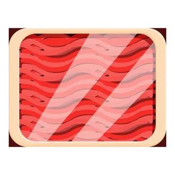 Fresh ground beef in plastic tray packaging being sold in supermarket Stock Illustration