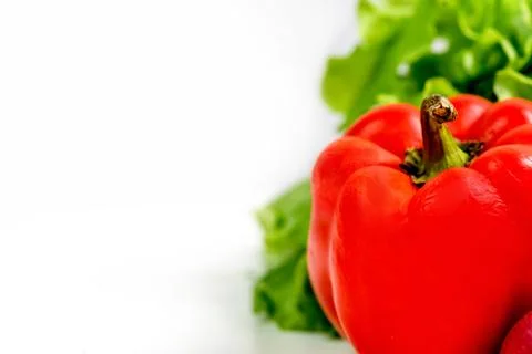 A fresh group of vegetables on white background Stock Photos