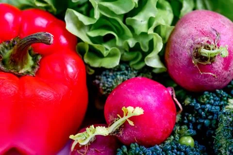 A fresh group of vegetables on white background Stock Photos