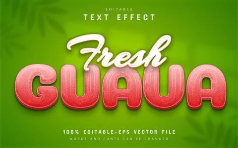 Fresh guava text effect editable Stock Illustration