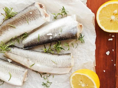 Fresh hake fish Stock Photos