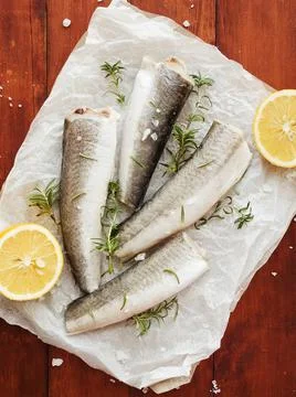 Fresh hake fish Stock Photos