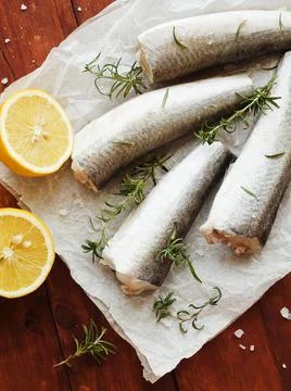 Fresh hake fish Foto stock