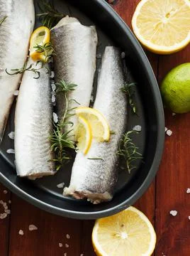 Fresh hake fish Stock Photos