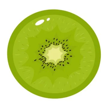 Fresh half kiwi fruit isolated on white background. Summer fruits for healthy Stock Illustration