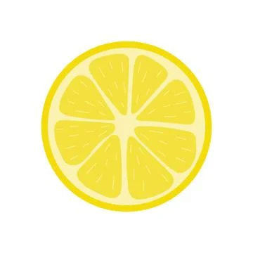 Fresh half of lemon isolated on white background. Organic fruit. Vector. Stock Illustration