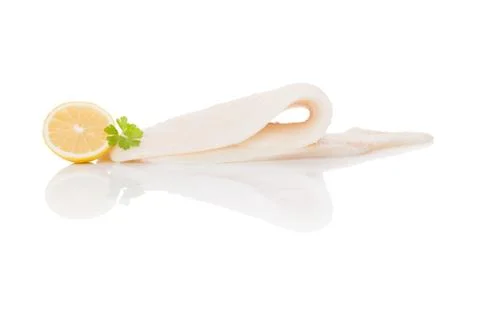 Fresh halibut steak. Stock Photos