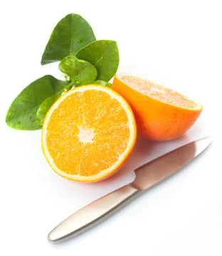 Fresh halved orange Stock Photos