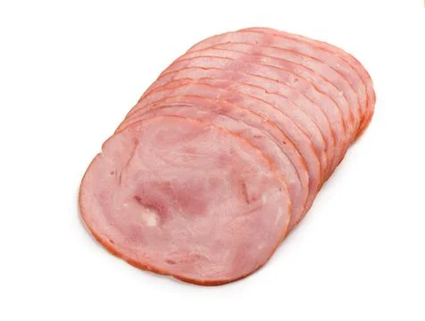 Fresh ham on the white background Stock Photos