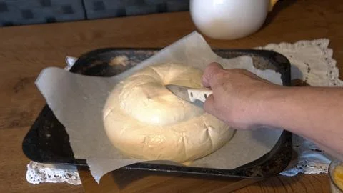 Fresh  hand  made  bread  dough Stock Photos