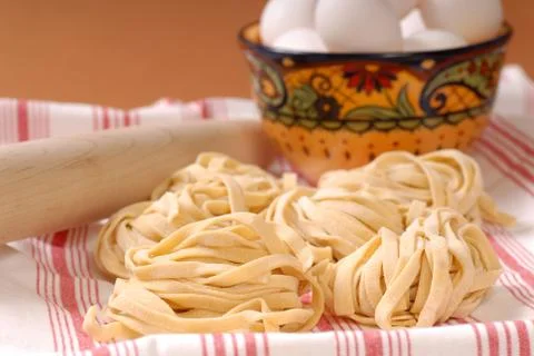Fresh handmade pasta Stock Photos
