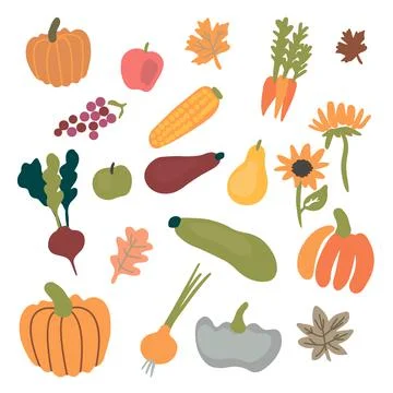 Fresh harvest vector set isolated on white background 库存插图