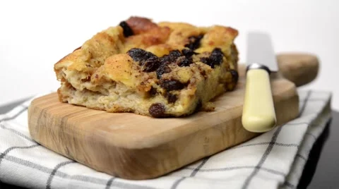 Fresh home baked bread pudding 스톡 동영상 60608876