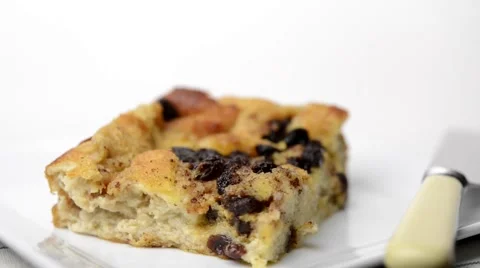 Fresh home baked bread pudding 스톡 동영상 60608880