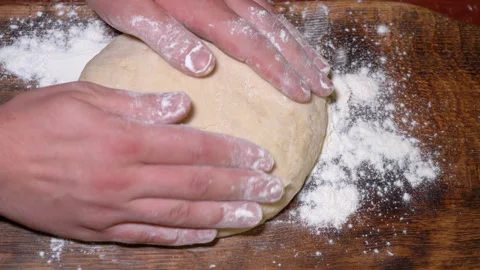 Fresh homemade bread before baking in the oven Stock Footage 252458566