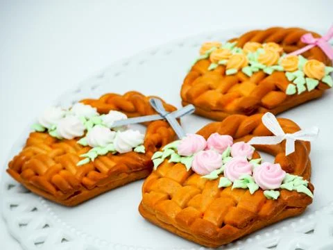 Fresh homemade ginger bread Easter basket treats! Stock Photos