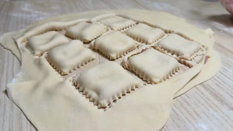 Fresh Homemade Ravioli Stock Footage 319021356