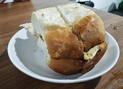 Fresh Homemade Rustic White Bread Loaf on Plate – Soft Artisan Bakery Bread Stock Photos