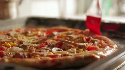 Fresh Hot Pizza Stock Footage 131021965