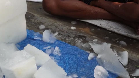Fresh Ice Blocks Stock Footage 340654306