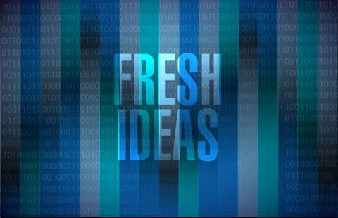 Fresh Ideas binary background sign concept 스톡 일러스트