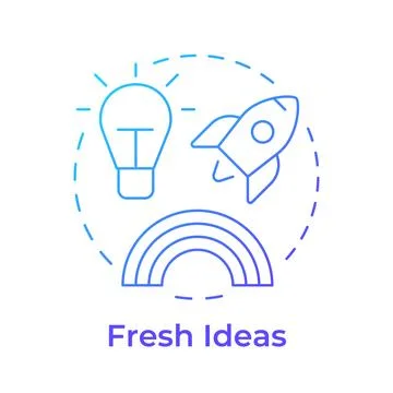 Fresh ideas blue gradient concept icon Stock Illustration