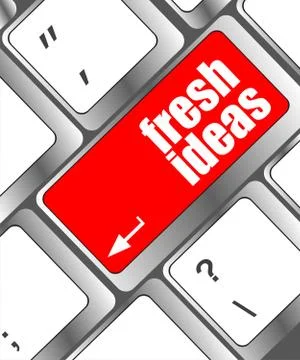 Fresh ideas button on computer keyboard key Stock Illustration