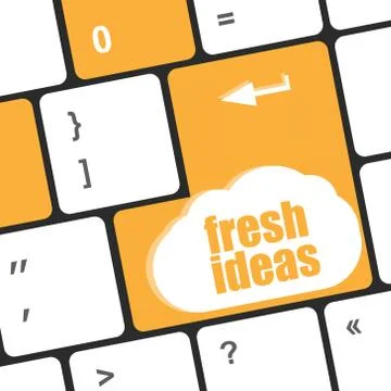 Fresh ideas button on computer keyboard key Stock Illustration