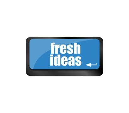 Fresh ideas button on computer keyboard key Stock Illustration