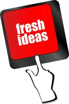 Fresh ideas button on computer keyboard key Illustrazione stock