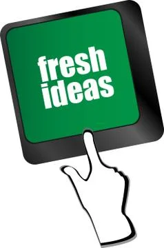 Fresh ideas button on computer keyboard key Stock Illustration