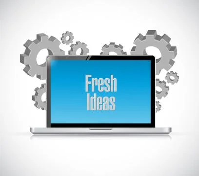 Fresh Ideas computer sign concept 库存插图