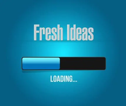 Fresh Ideas loading bar sign concept Stock Illustration