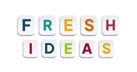 Fresh Ideas Text Animation with Colorful Letter Blocks Vídeo Stock 328249106